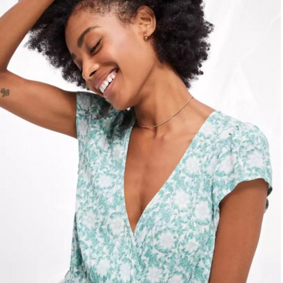 AE Ruffle Wrap Mini Dress Size Small BNWT - Picture 3 of 11